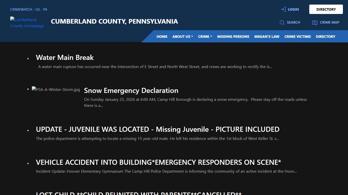 Broadcasts CRIMEWATCH