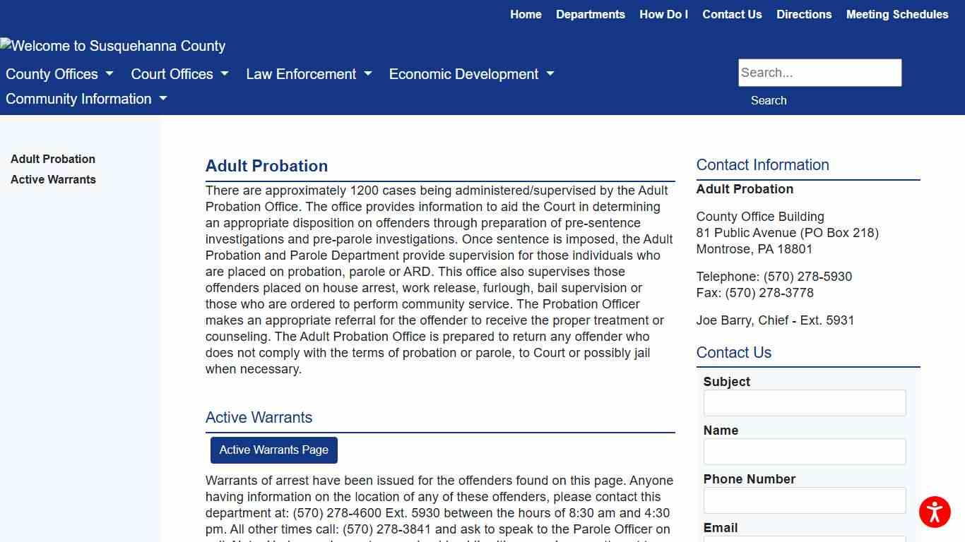 Susquehanna County - Adult Probation